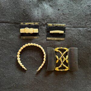 *NWT* 2 Luxury Hair Clips/Faux Pearl/Beaded Headband/Double Combs